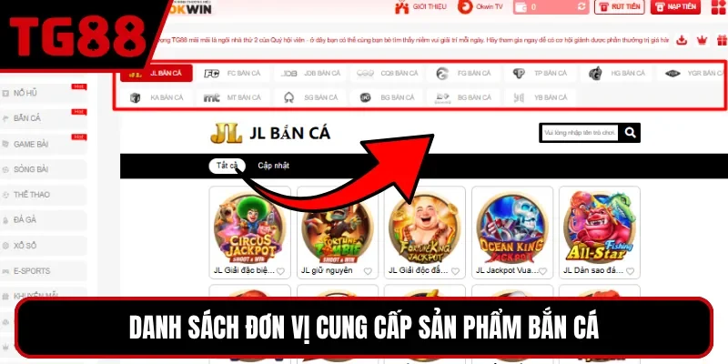 Danh sách đơn vị cung cấp sản phẩm bắn cá