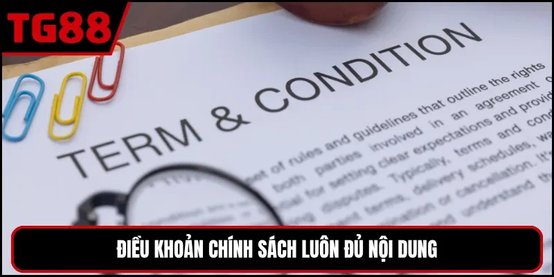 Điều khoản chính sách luôn đủ nội dung