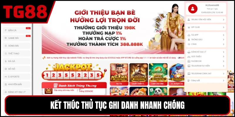 Kết thúc thủ tục ghi danh nhanh chóng