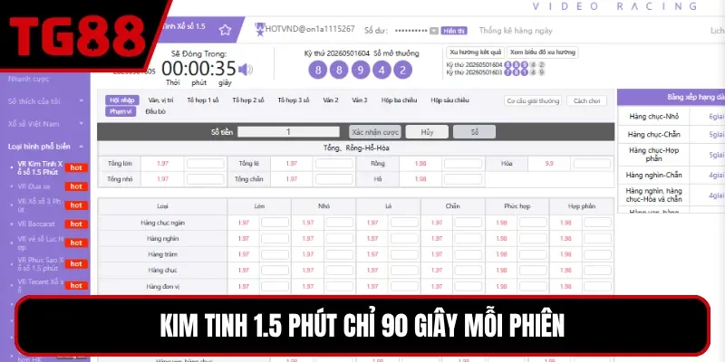 Kim tinh 1.5 phút chỉ 90 giây mỗi phiên