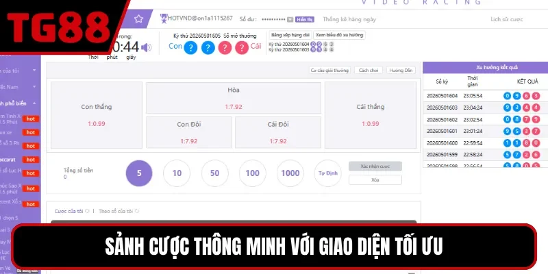 Sảnh cược thông minh với giao diện tối ưu