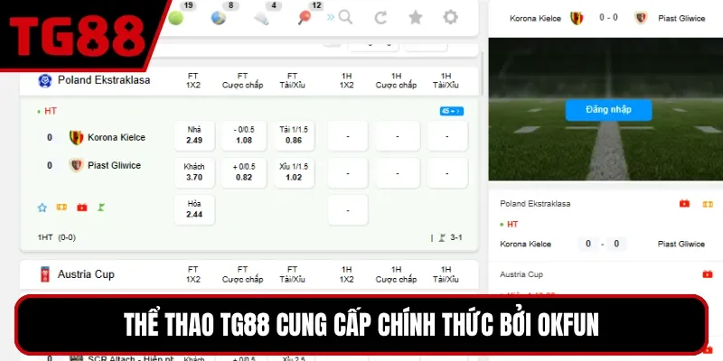 Thể thao TG88 cung cấp chính thức bởi OKFUN