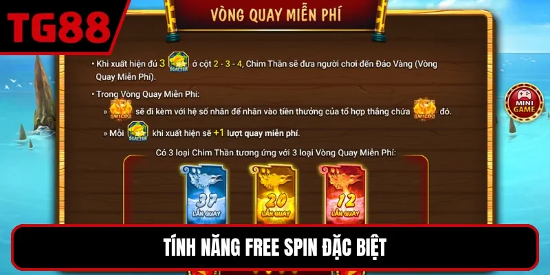 Tính năng free spin đặc biệt